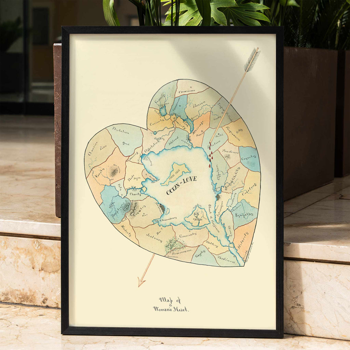 Carte du cur d'une femme 2 Poster by Moryarty - Oil Painting canvas print