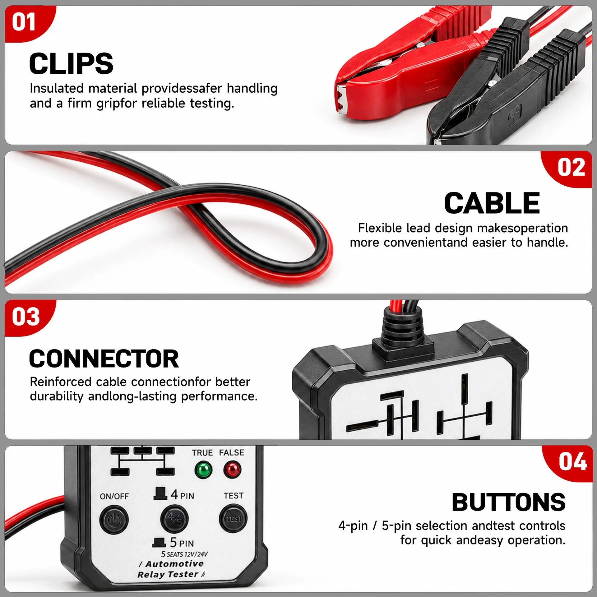 🔥2026 New upgrade 12V/24V Universal Relay Tester | Professional 5-Pin Auto Diagnostic Tool