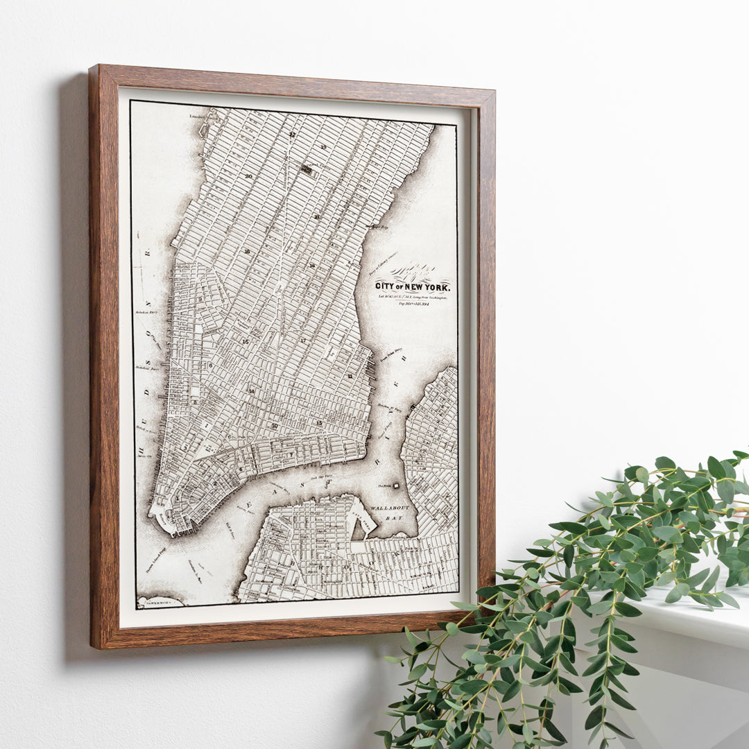 Carte de New York Poster by Moryarty - Oil Painting canvas print