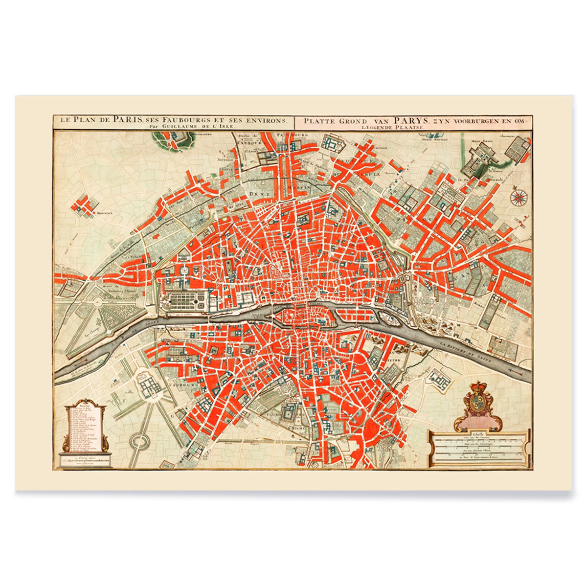 Carte ancienne de Paris Canvas Print