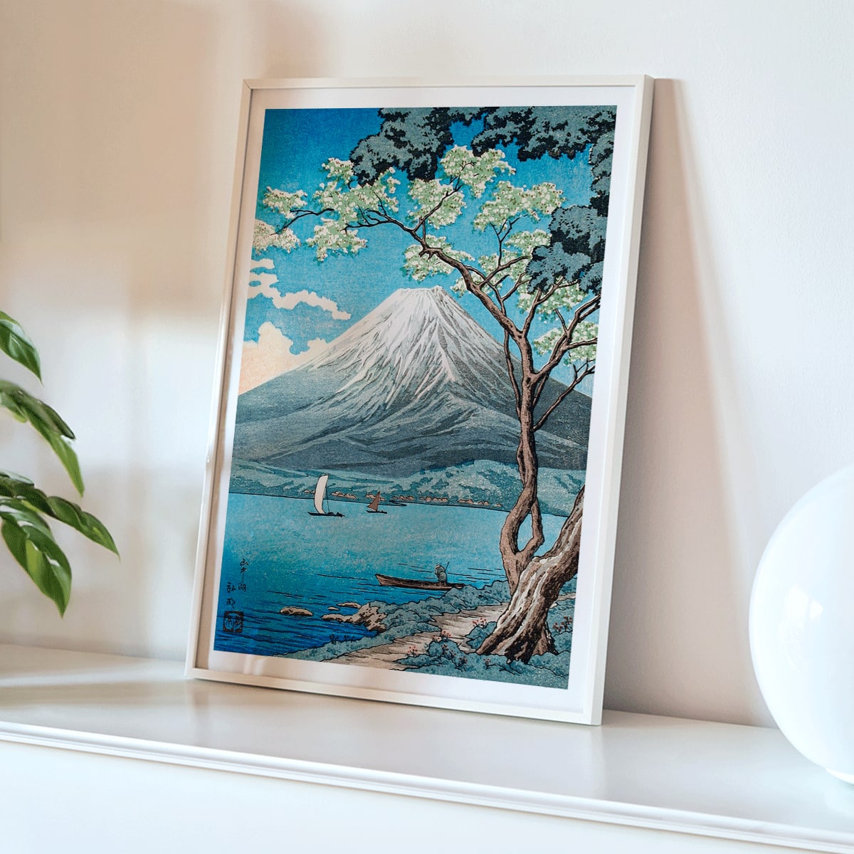 Mont Fuji depuis le lac Yamanaka Poster by Moryarty - Oil Painting canvas print