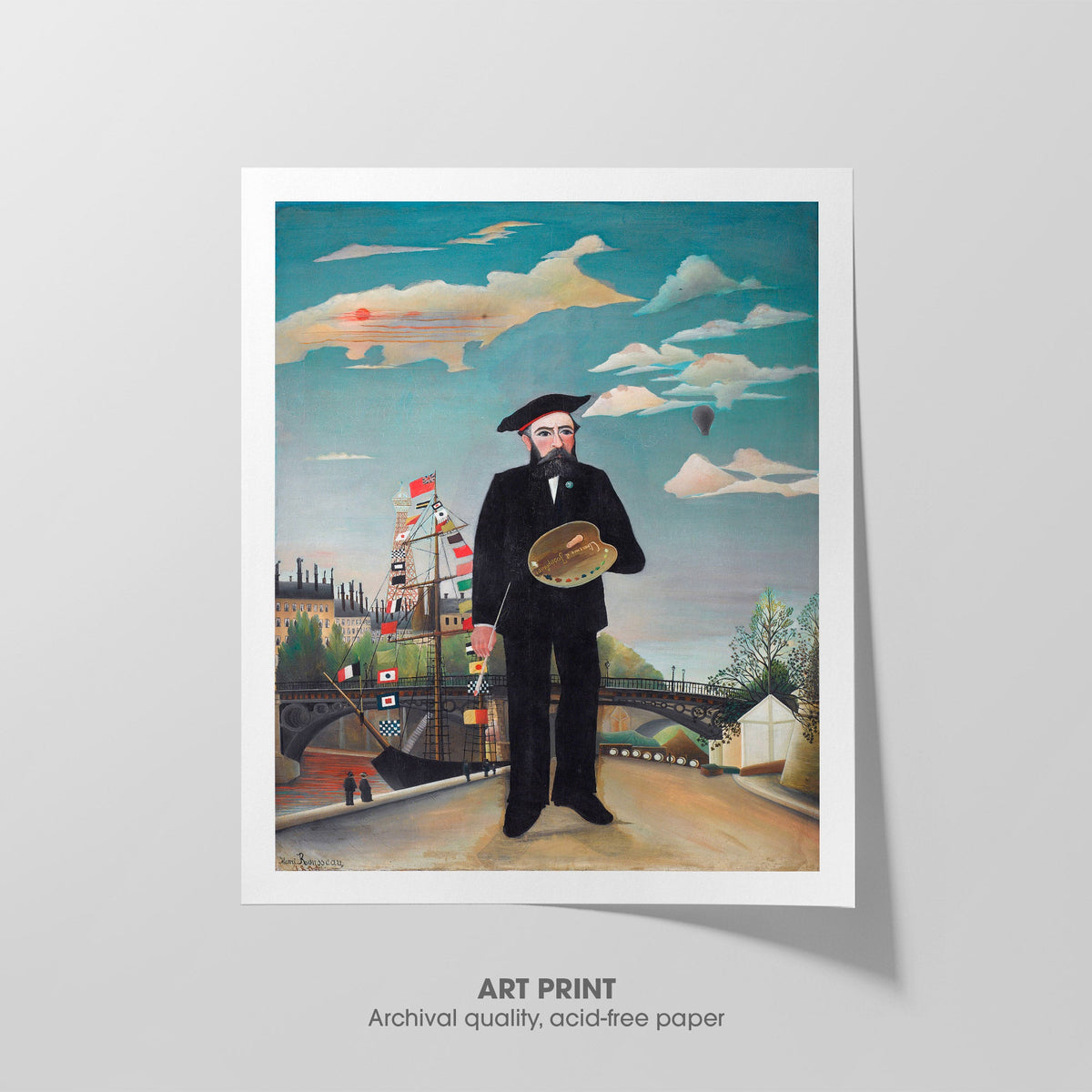 Myself, Portrait-Landscape  Rousseau  Art Print by Without A Frame - Oil Painting canvas print
