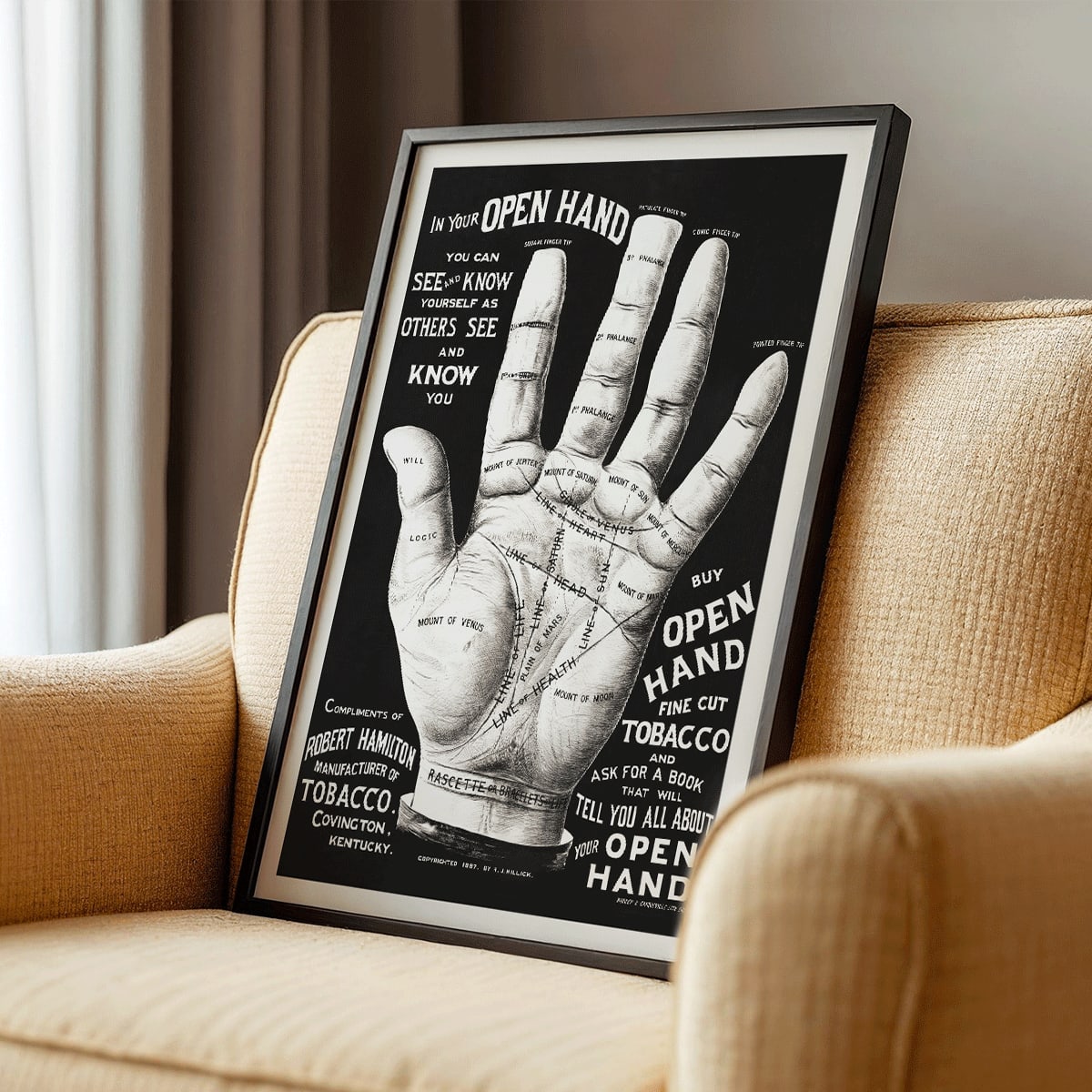 Lecture de la paume Canvas Print