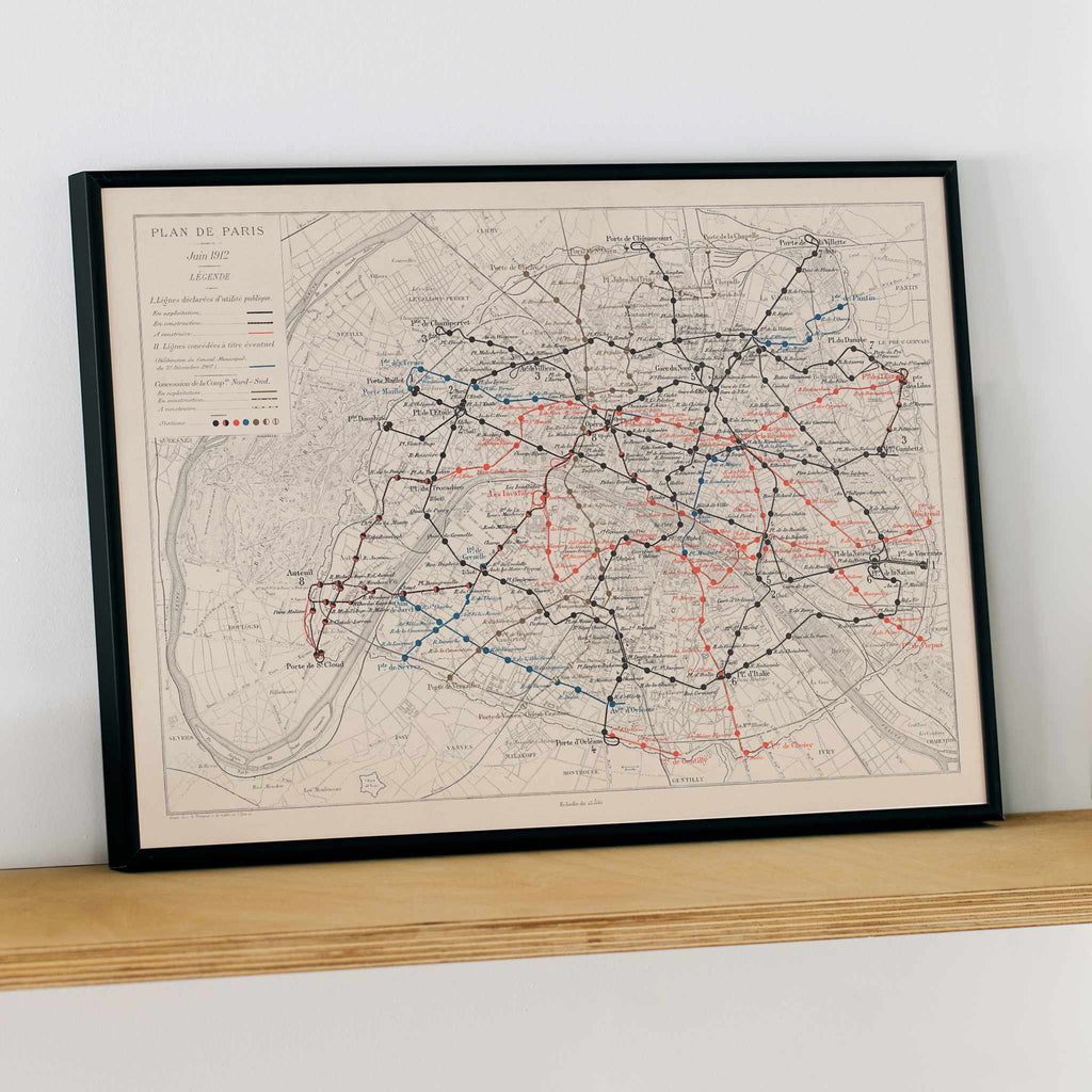 Plan de Paris métropolitain Canvas Print