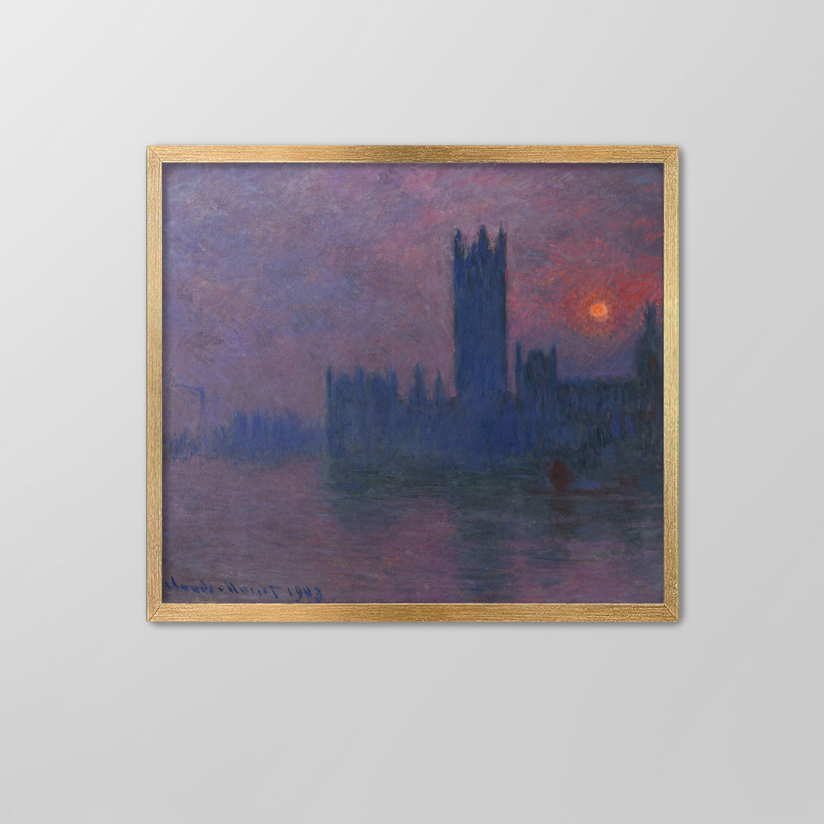 Parliament, Setting Sun Canvas Print