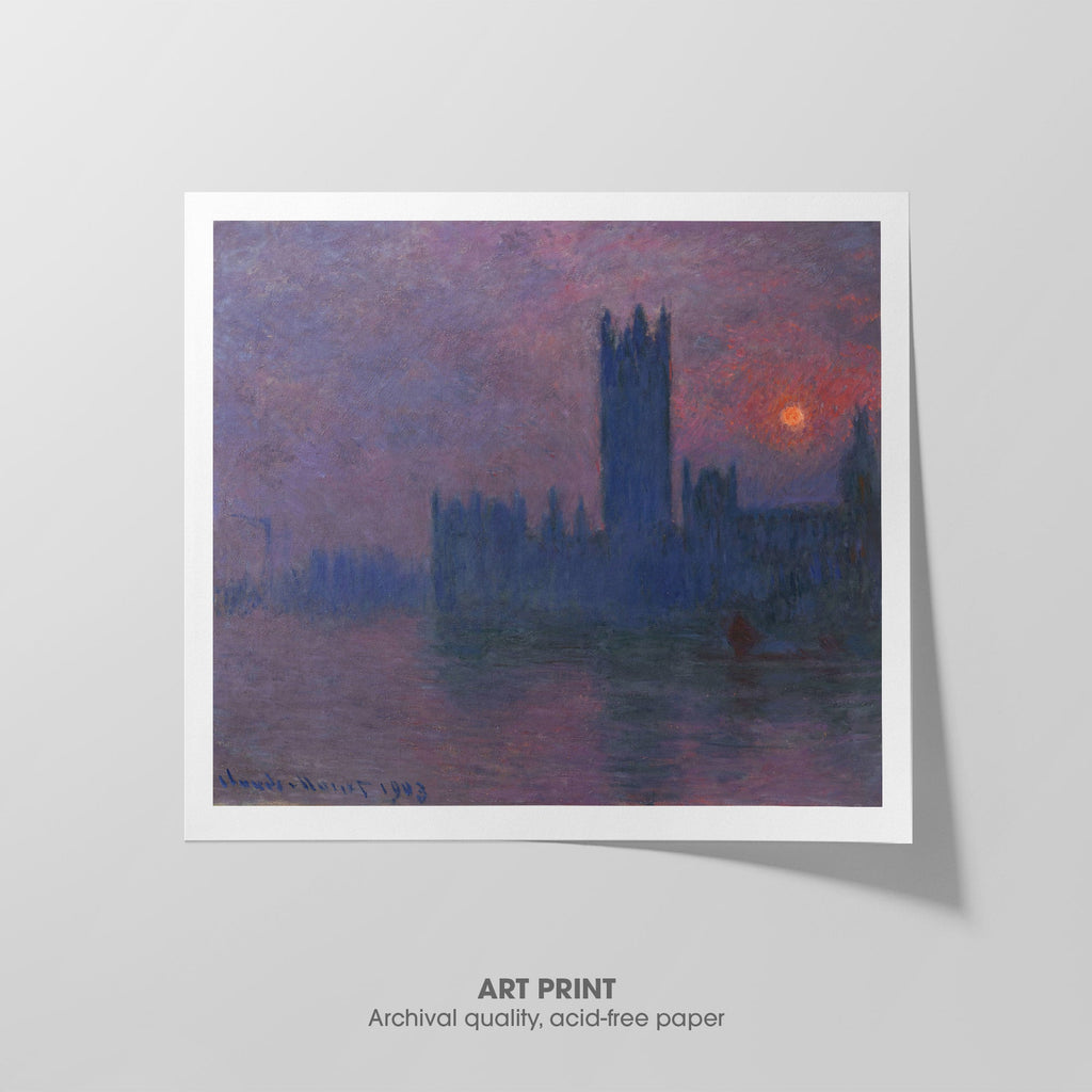 Parliament, Setting Sun Canvas Print