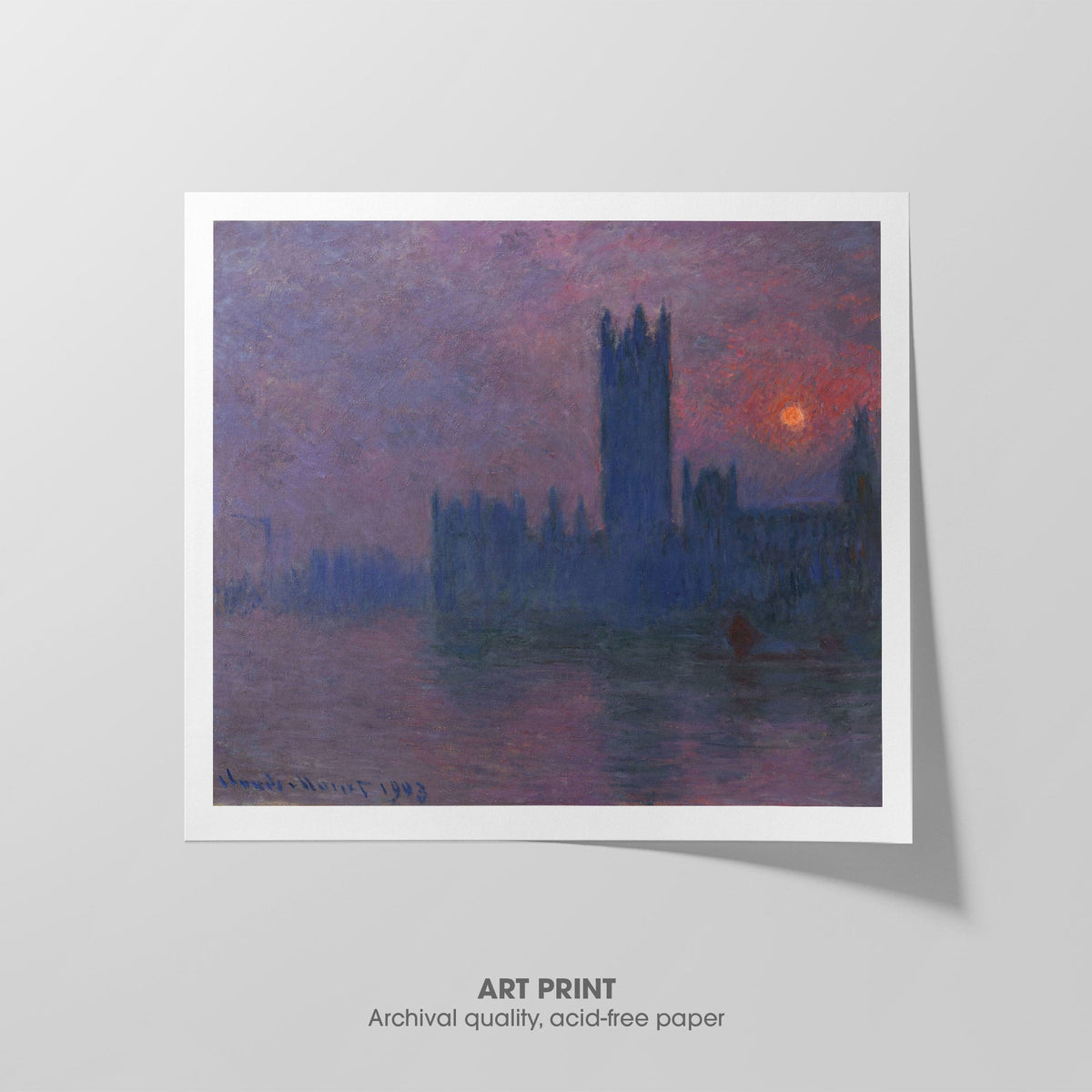 Parliament, Setting Sun Canvas Print