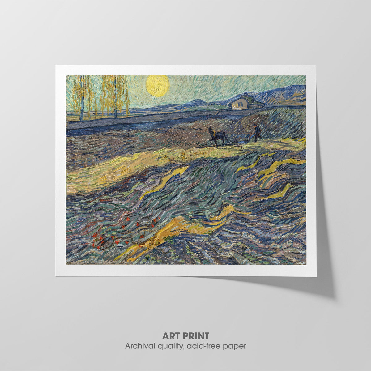 Plowman in a Field  Van Gogh  Art Print by Without A Frame - Oil Painting canvas print