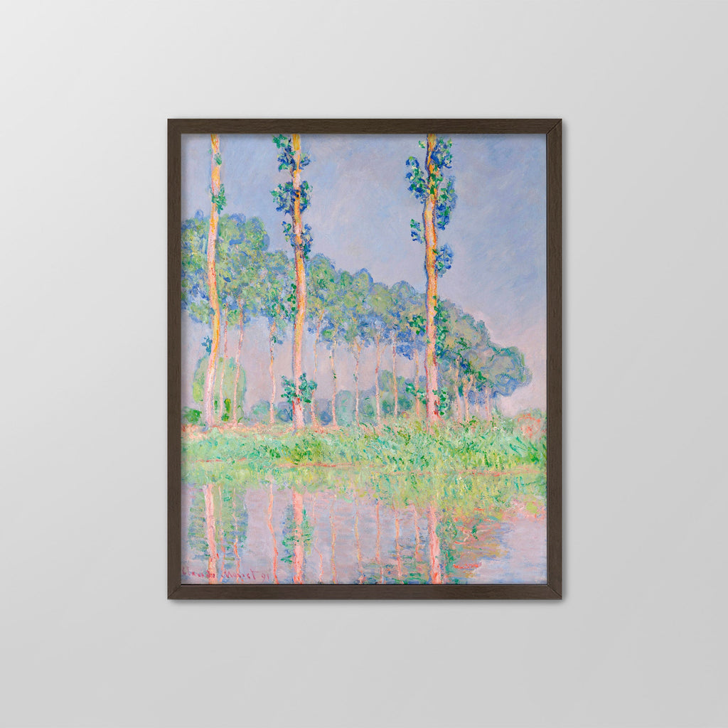 Poplars, Pink Effect Canvas Print