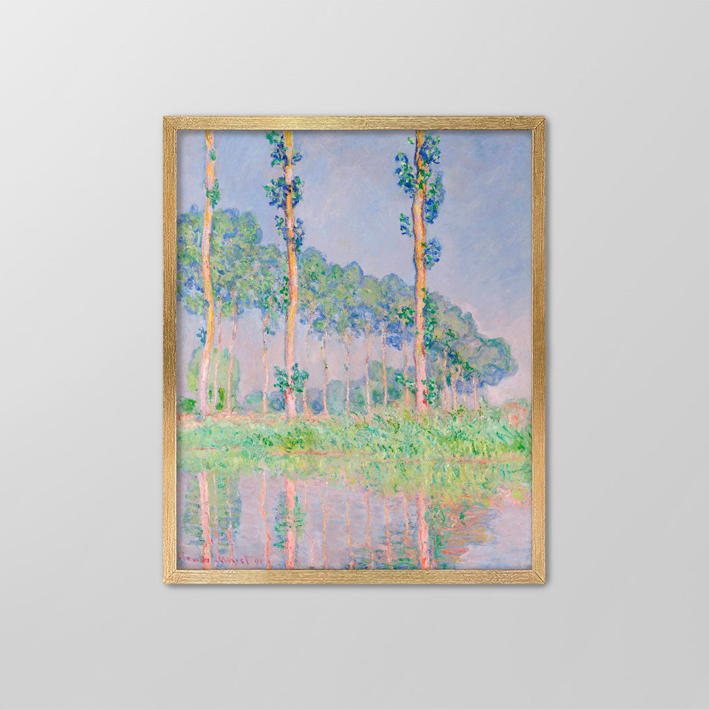 Poplars, Pink Effect Canvas Print
