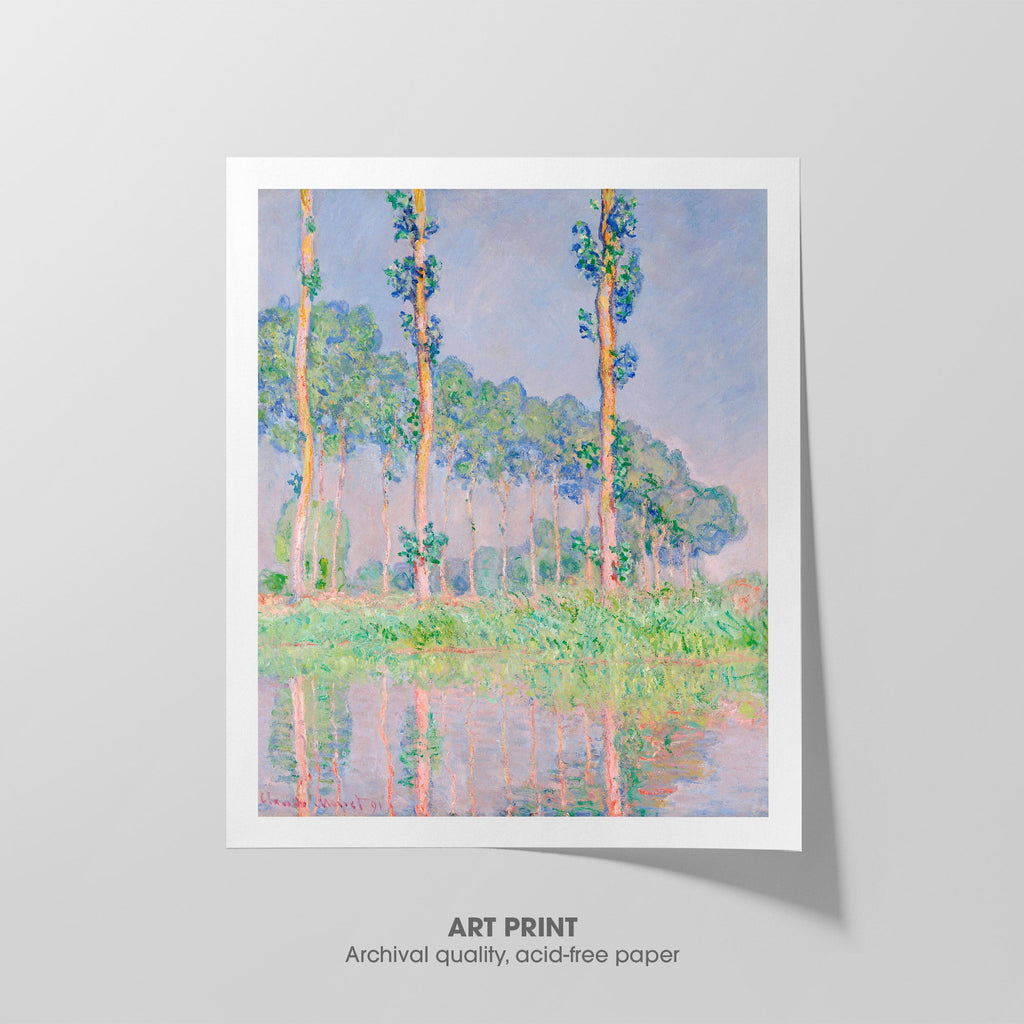 Poplars, Pink Effect Canvas Print
