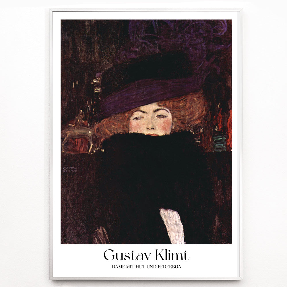 Dame au chapeau et à la boa de plumes Canvas Print