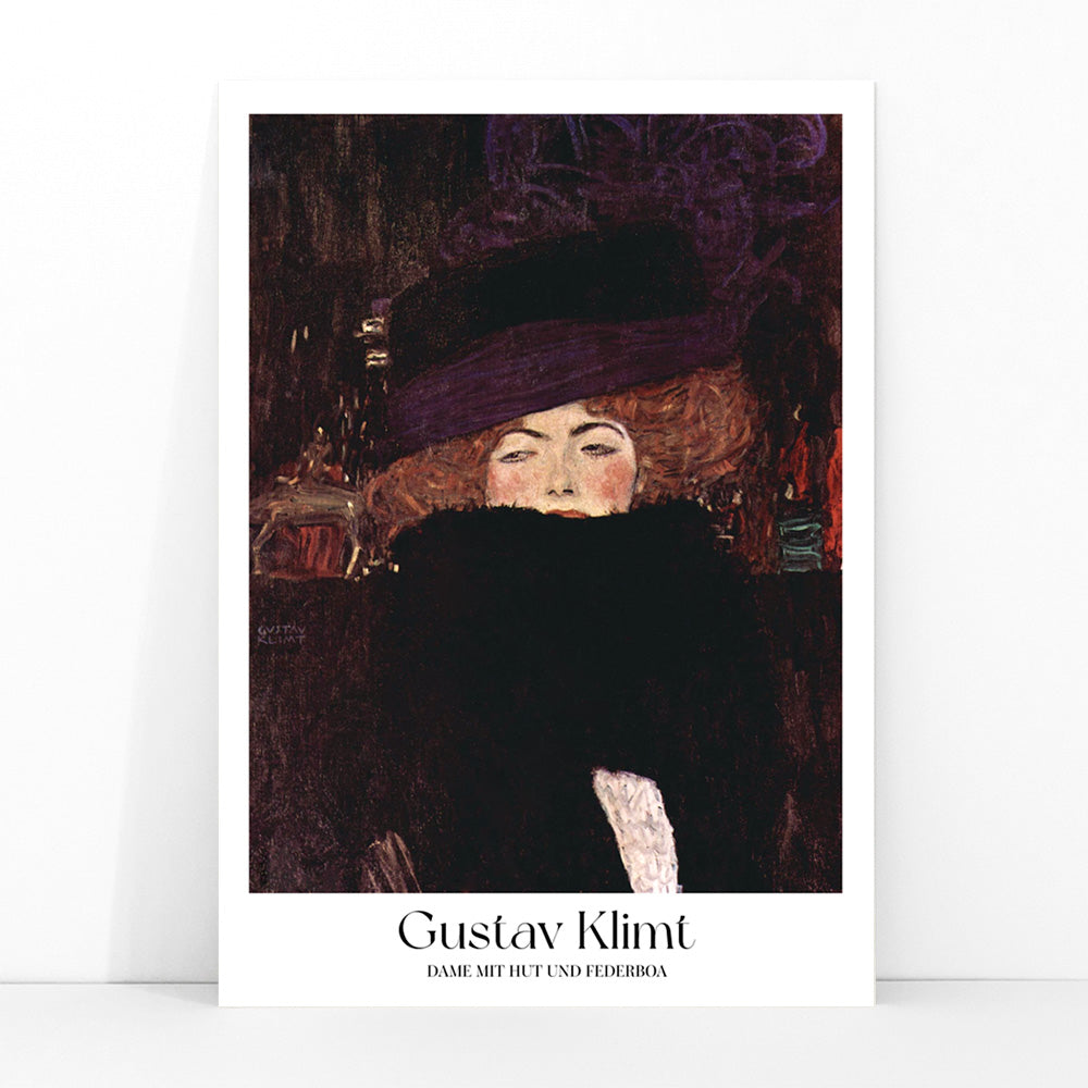 Dame au chapeau et à la boa de plumes Canvas Print