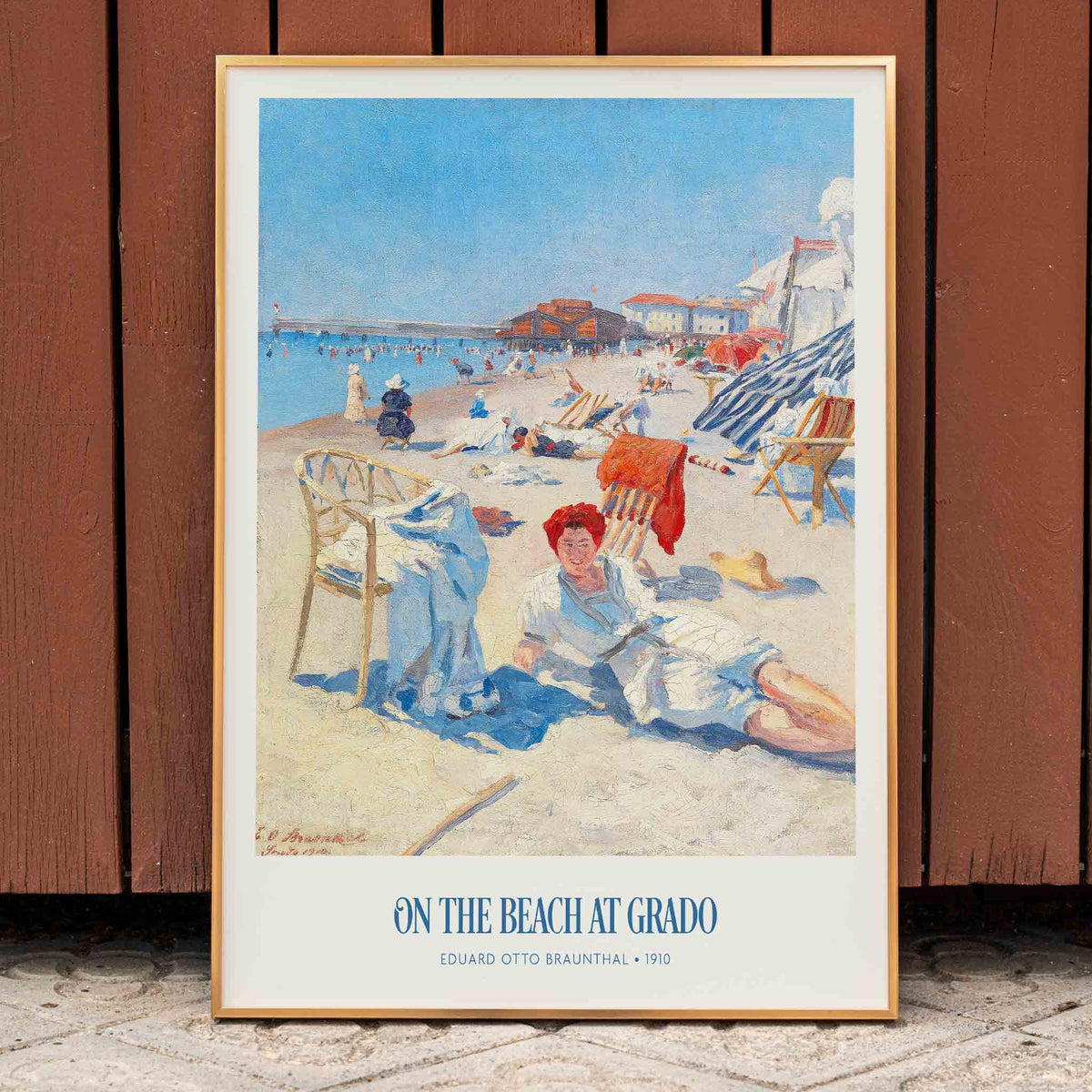 Sur la plage de Grado Poster by Moryarty - Oil Painting canvas print