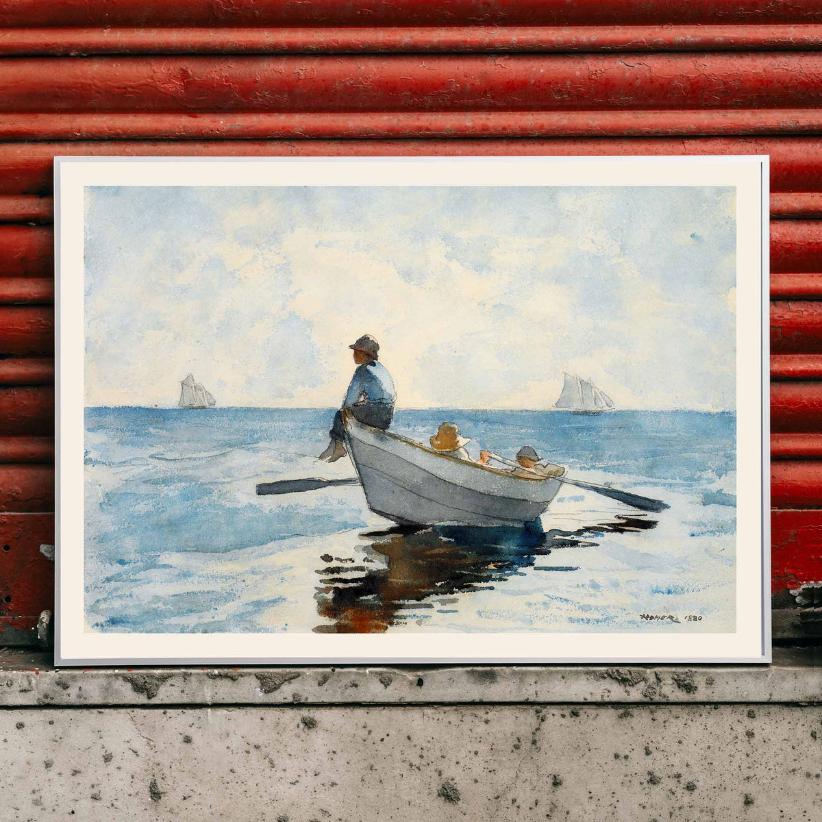 Garons dans une dory Poster by Moryarty - Oil Painting canvas print