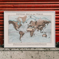 Carte physique du monde Poster by Moryarty - Oil Painting canvas print