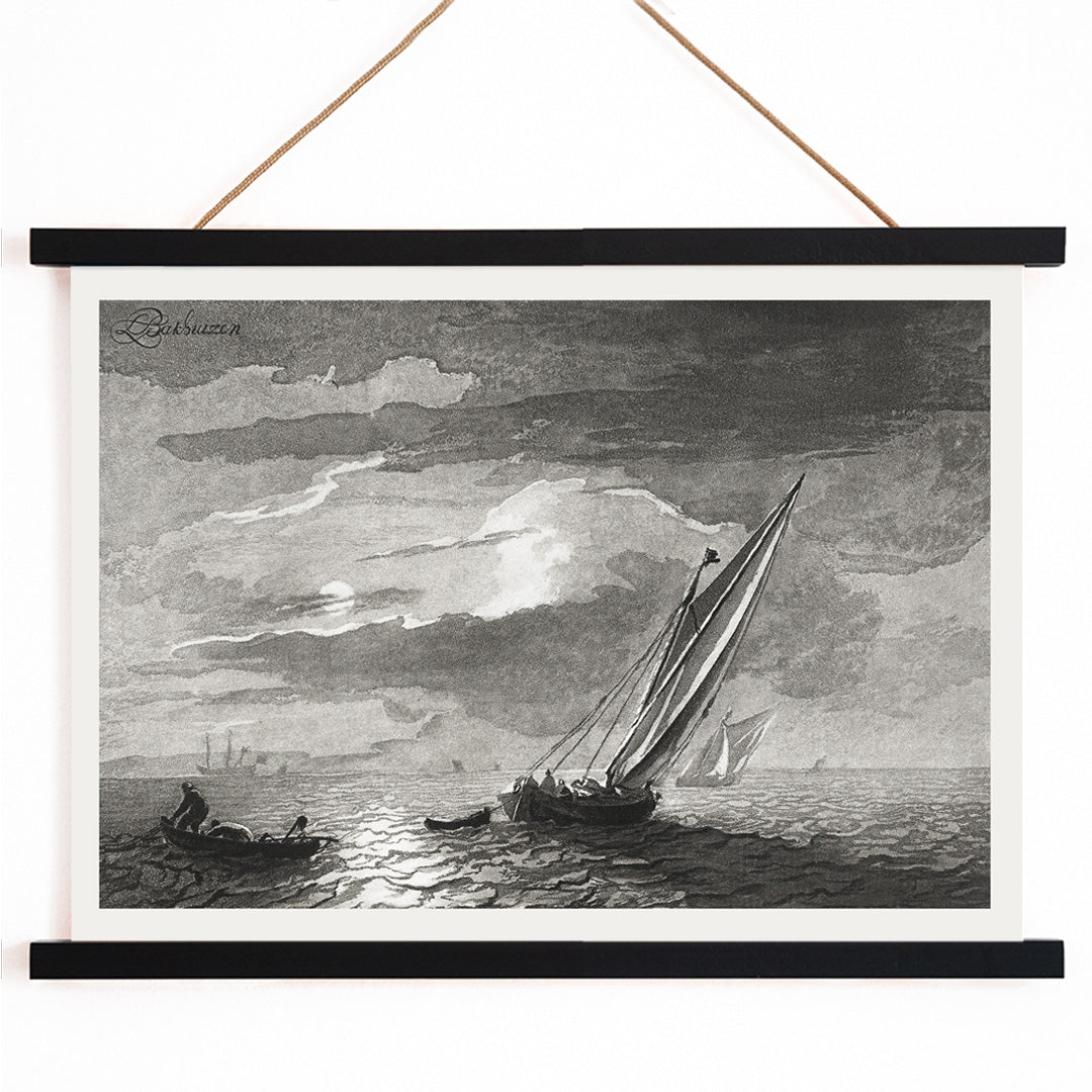 Paysage marin au clair de lune Canvas Print