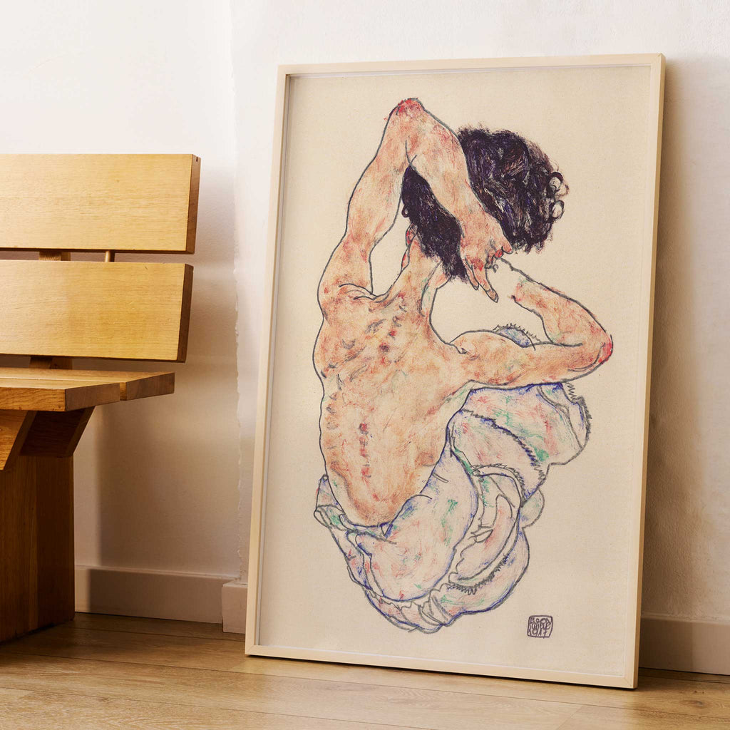 Nu assis vu de dos Canvas Print