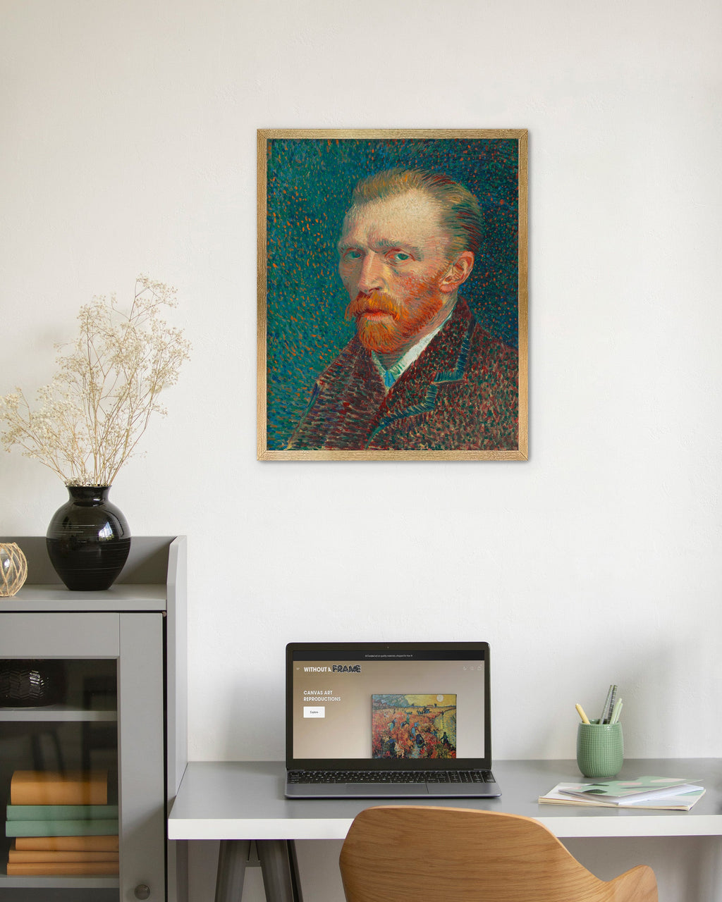 Self-Portrait (Green) Canvas Print