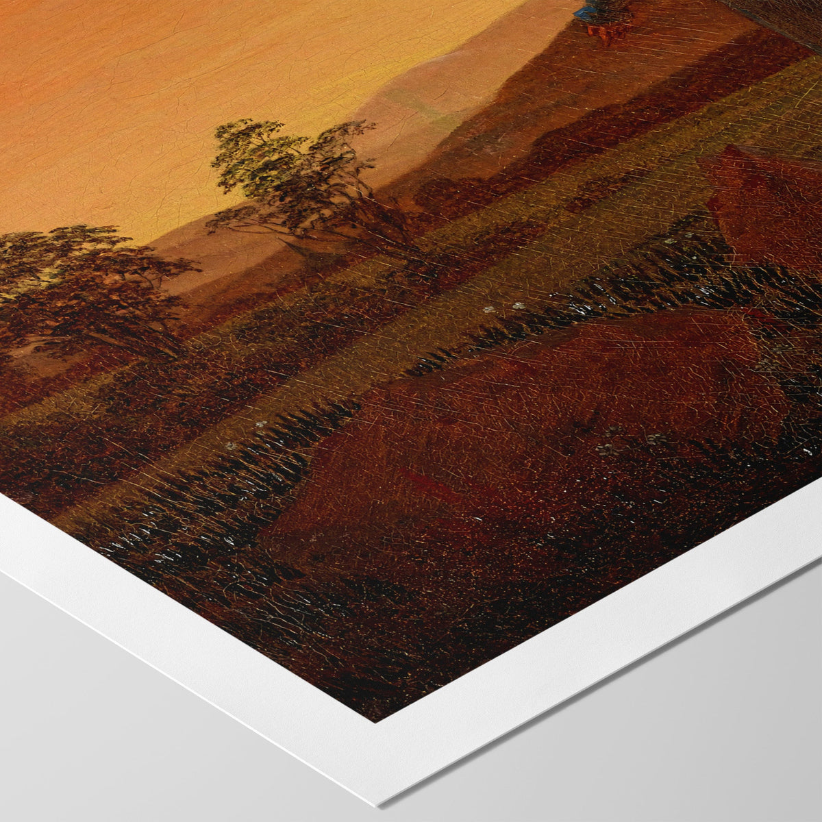Woman in front of the Setting Sun Canvas Print
