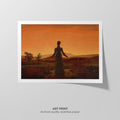 Woman in front of the Setting Sun Canvas Print