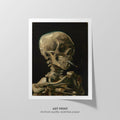Skull of a Skeleton with Burning Cigarette  Van Gogh  Art Print by Without A Frame - Oil Painting canvas print