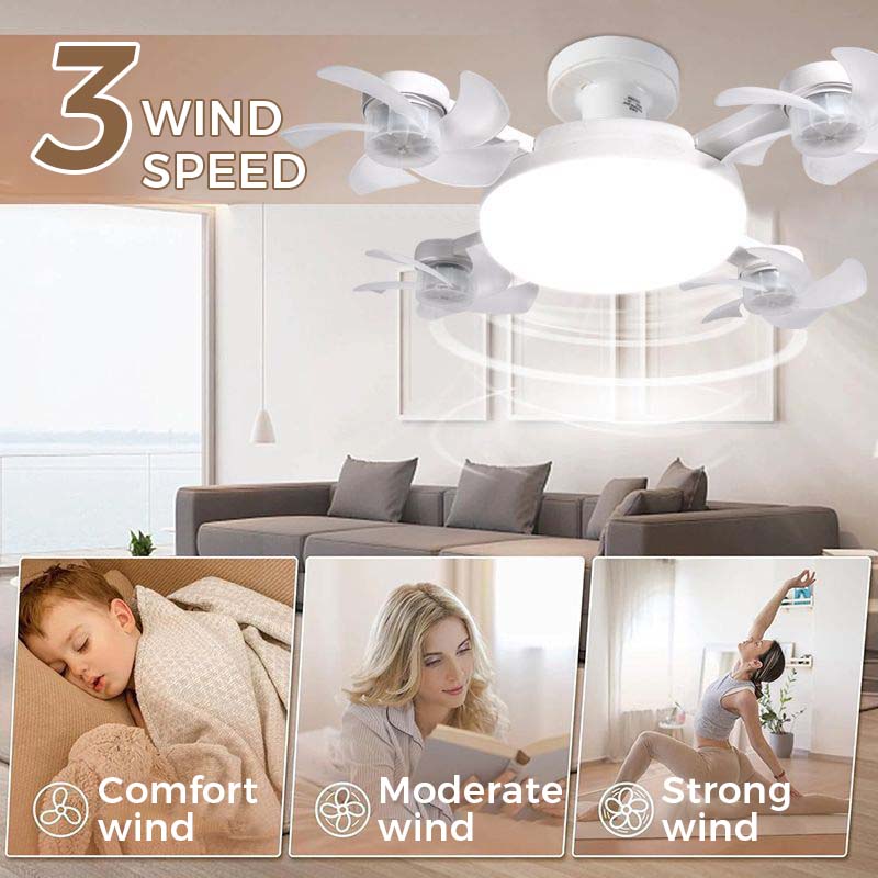 🌀New E27 Socket Ceiling Fan Light – 2‑in‑1 Silent LED Fan with Remote Control