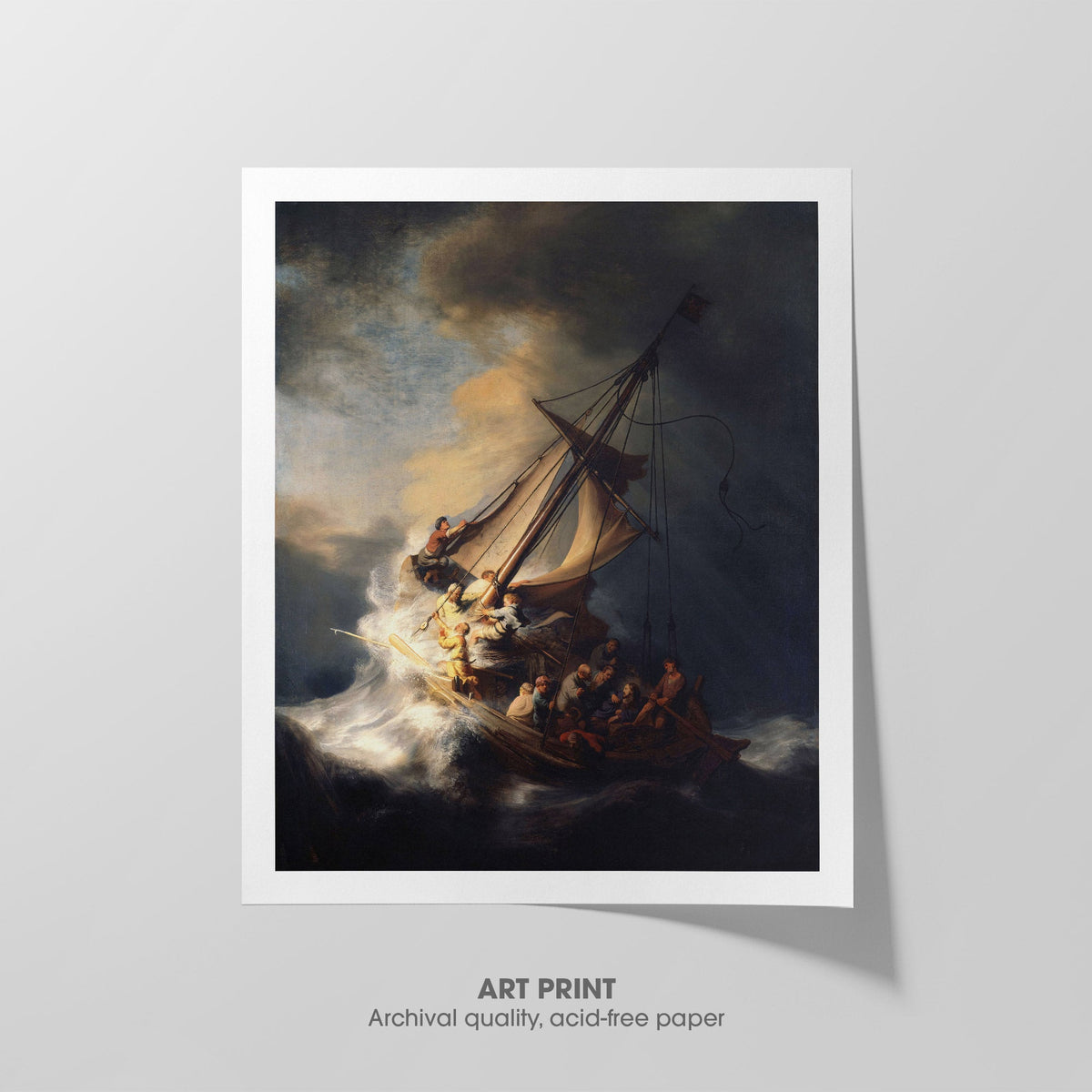 Storm on the Sea  Rembrandt  Art Print by Without A Frame - Oil Painting canvas print