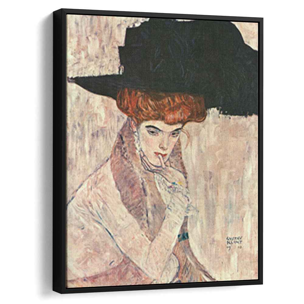 The Black Feather Hatby Gustav Klimt Canvas Print