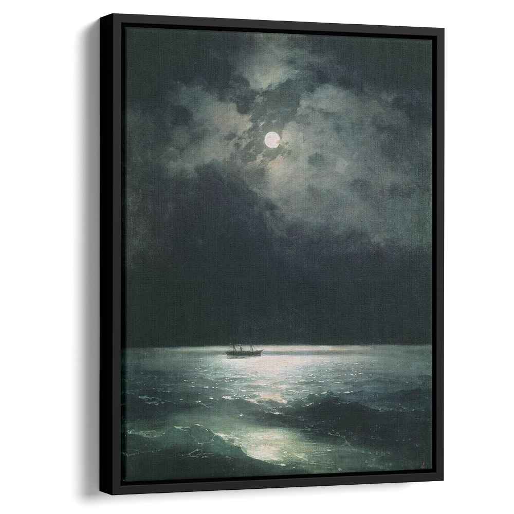The Black Sea at night 1879 by Ivan Aivazovsky by Ivan Aivazovsky - Oil Painting canvas print
