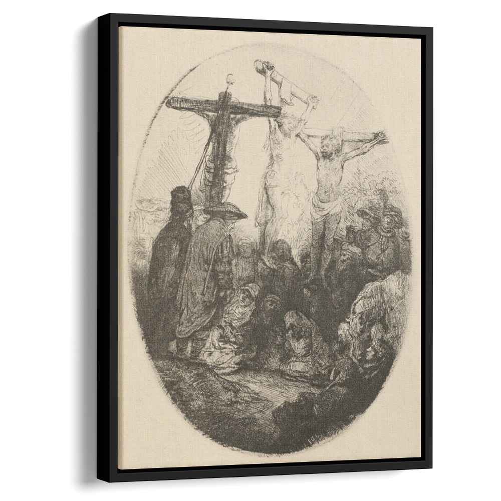 The Crucifixion an Oval Plateby Rembrandt Canvas Print