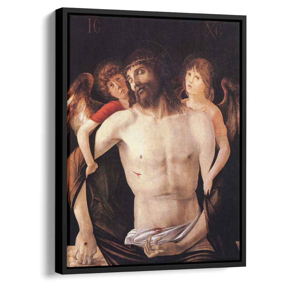 The Dead Christ Supported by Two Angels 1470 by Giovanni Bellini by Giovanni Bellini - Renaissance canvas print
