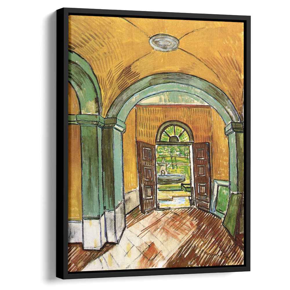 The Entrance Hall of Saint-Paul Hospital 1889 by Vincent van Gogh by Vincent van Gogh - Post-Impressionist canvas print