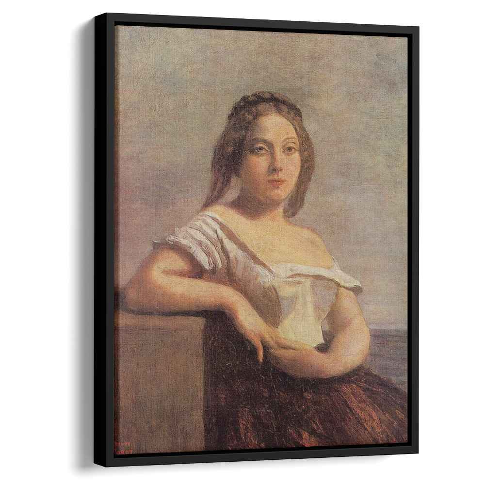 The Fair Maid of Gascony (The Blond Gascon)by Camille Corot Canvas Print