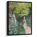 The Garden, Hollyhocks by Claude Monet by Claude Monet - Impressionist canvas print