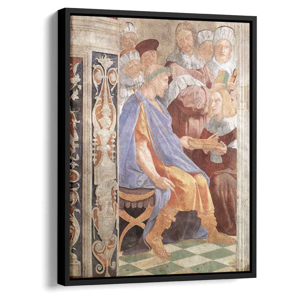 Justinian Presenting the Pandects to Trebonianus Stanza della Segnatura 1511 by Raphael by Raphael - Renaissance canvas print