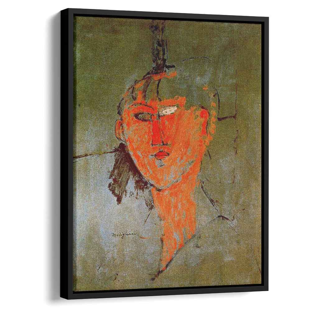 The Red Head 1915 by Amedeo Modigliani by Amedeo Modigliani - Expressionist canvas print