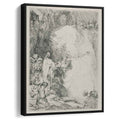 The Resurrection of Lazurus a Small Plateby Rembrandt Canvas Print