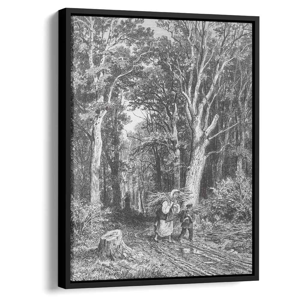 The road in forest 1869 by Ivan Shishkin by Ivan Shishkin - Russian Realist canvas print