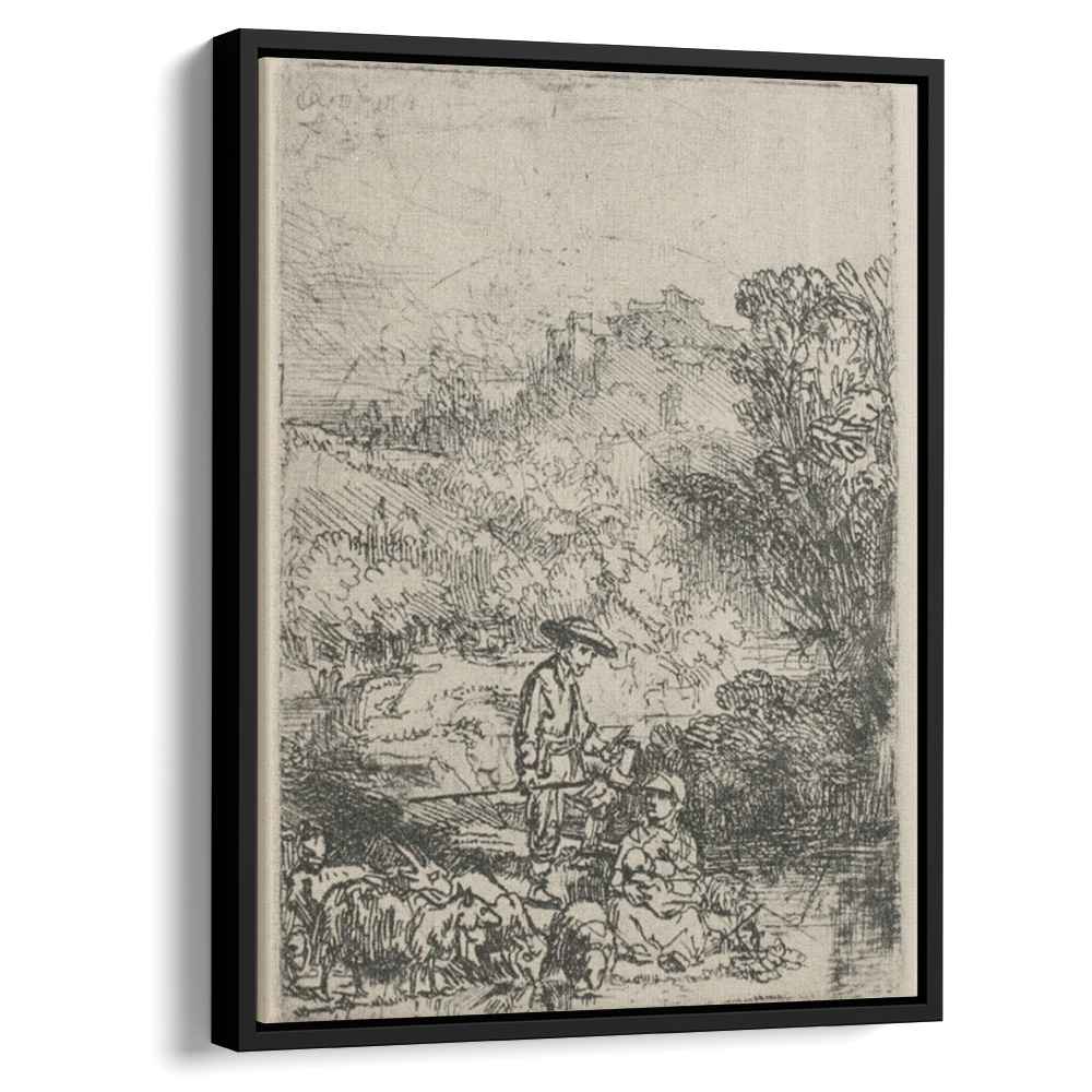 The Shepards in the Woods 1644 by Rembrandt by Rembrandt - Baroque canvas print