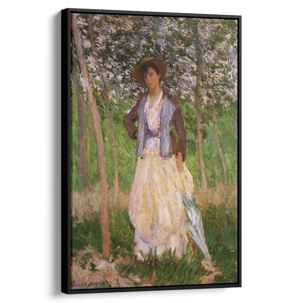 The Stroller Suzanne Hoschede 1887 by Claude Monet by Claude Monet - Impressionist canvas print