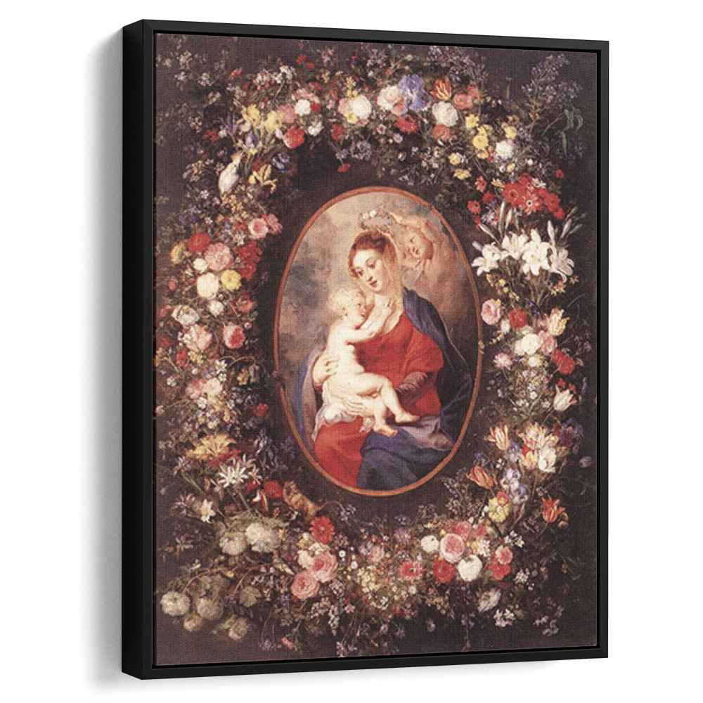 The Virgin and Child in a Garland of Flowersby Peter Paul Rubens Canvas Print