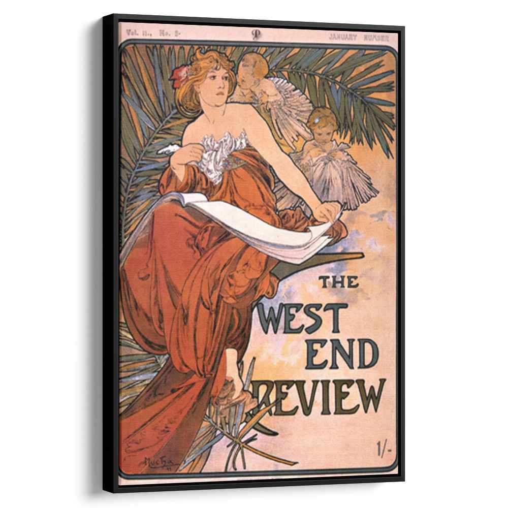 The west end reviewby Alphonse Mucha Canvas Print