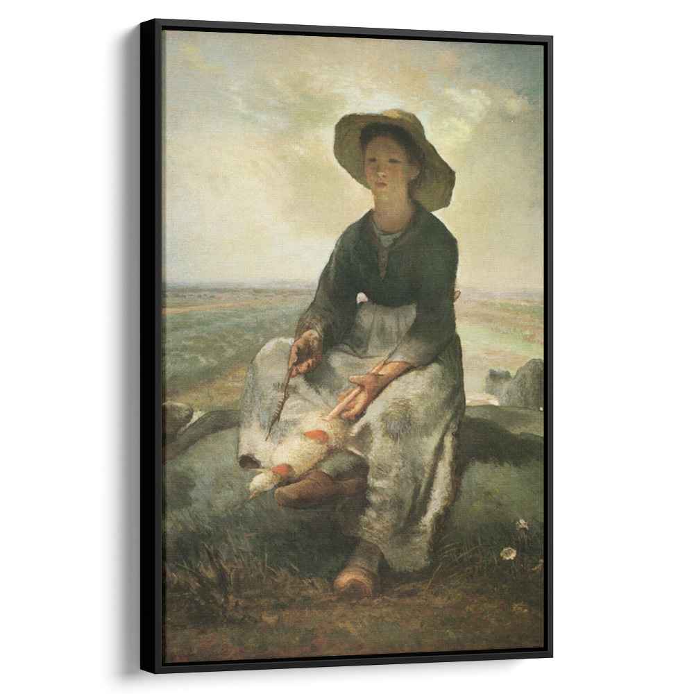 The Young Shepherdessby Jean-Francois Millet Canvas Print