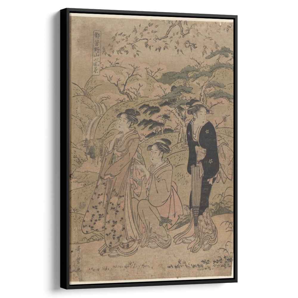 Three Courtesans Stroll Amidst Cherry Blossoms 1803 by Kitagawa Utamaro by Kitagawa Utamaro - Oil Painting canvas print