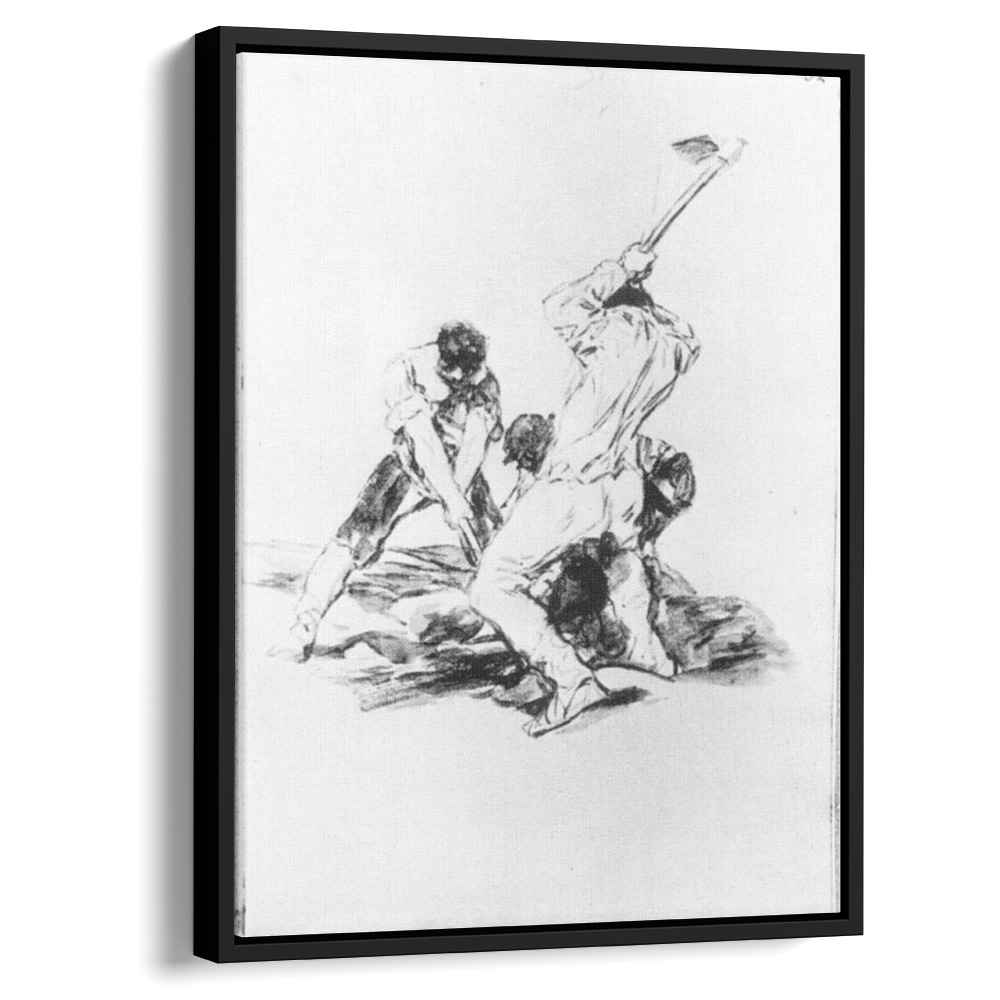 Three Men Diggingby Francisco Goya Canvas Print
