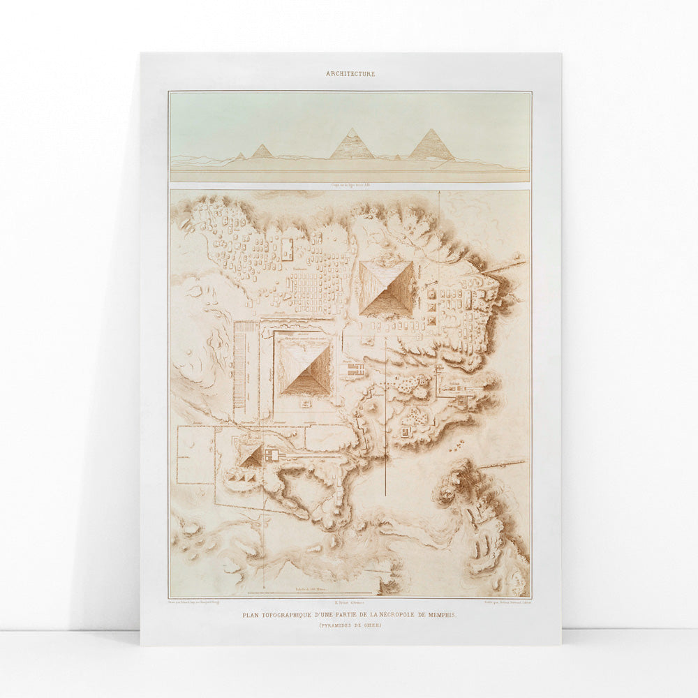 Carte topographique de la nécropole memphite Canvas Print