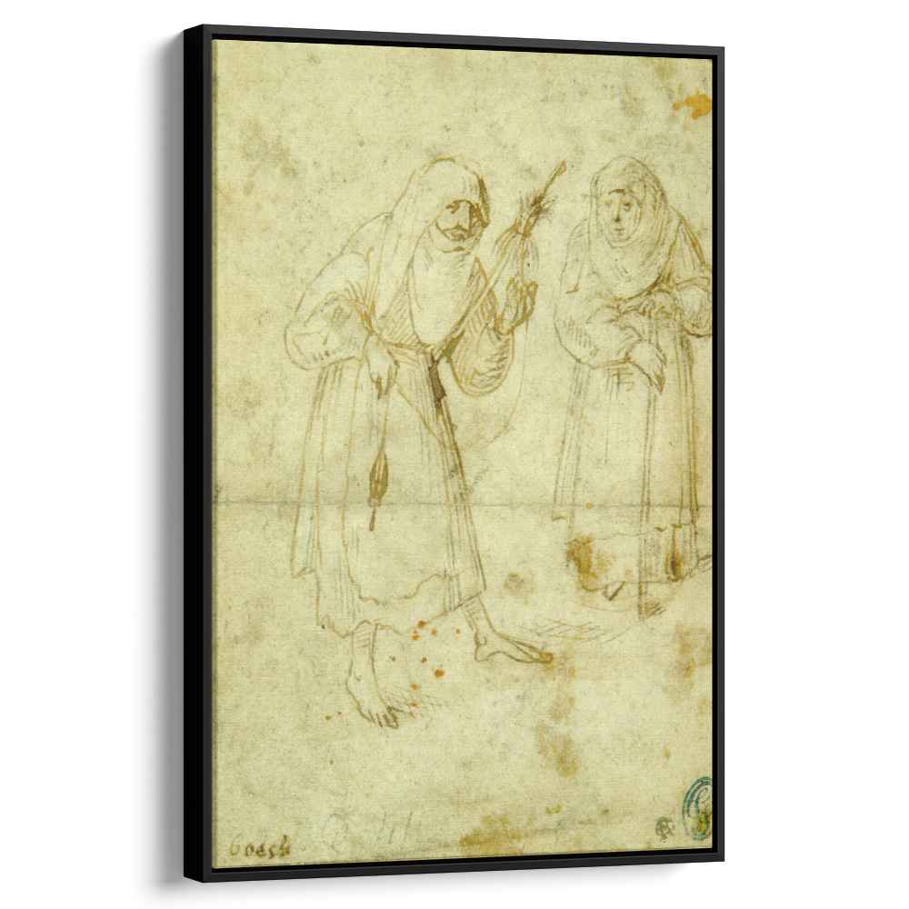 Two witches 1490 by Hieronymus Bosch by Hieronymus Bosch - Northern Renaissance canvas print