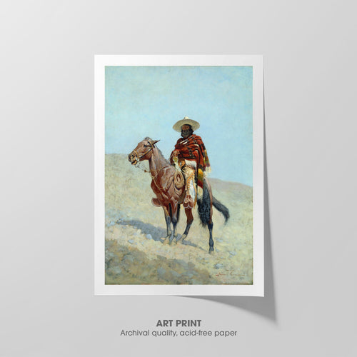 A Mexican Vaquero  Remington  Art Print by Without A Frame - Oil Painting canvas print