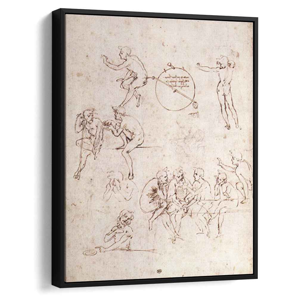 Various figure studiesby Leonardo da Vinci Canvas Print